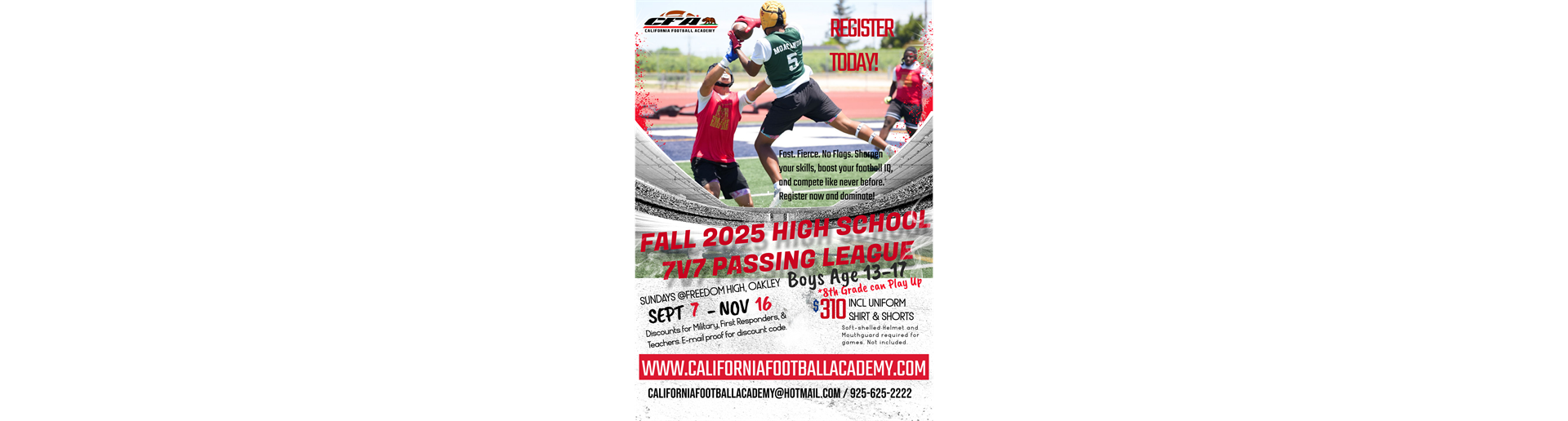 7V7 PASSING LEAGUE - REGISTER NOW