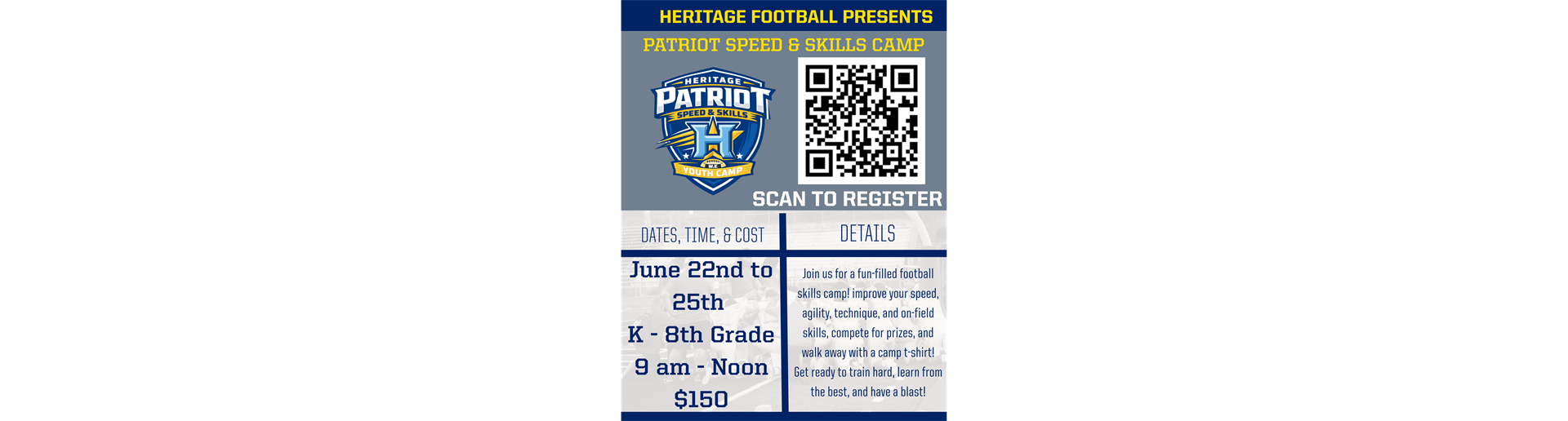 HERITAGE 4 DAY SKILLS CAMP K - 8TH