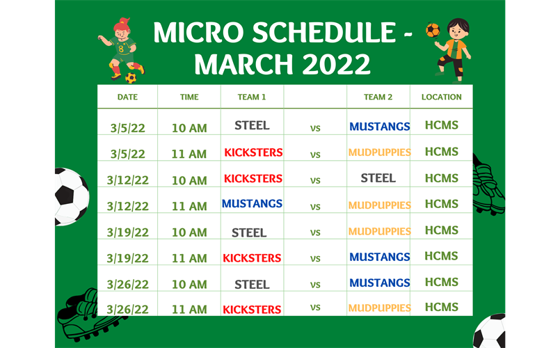 March 2022 Micro Schedule