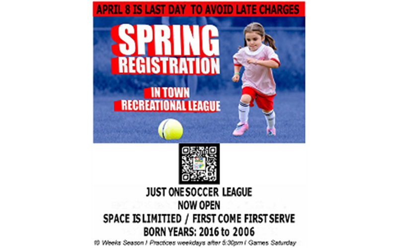 ONLINE REGISTRATION FOR THE SPRING 2023 SEASON IS IN PROGRESS NOW! 