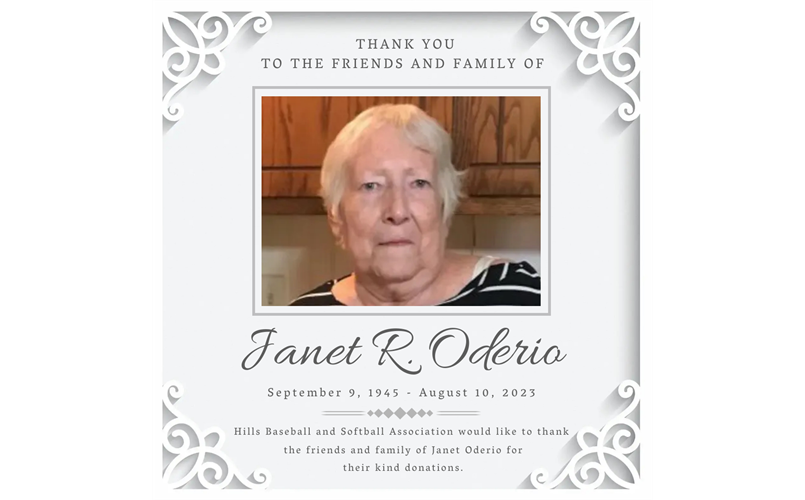 In Memory of Janet R Oderio