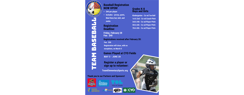 Baseball Registration is Open!