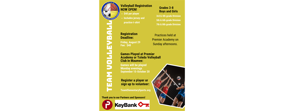 Volleyball registration is OPEN!