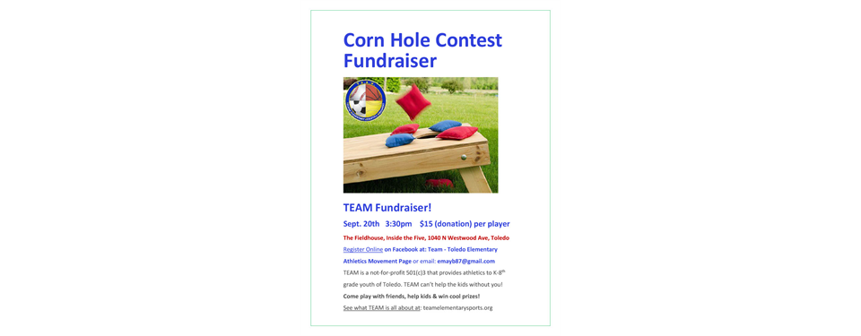 Cornhole Fundraiser