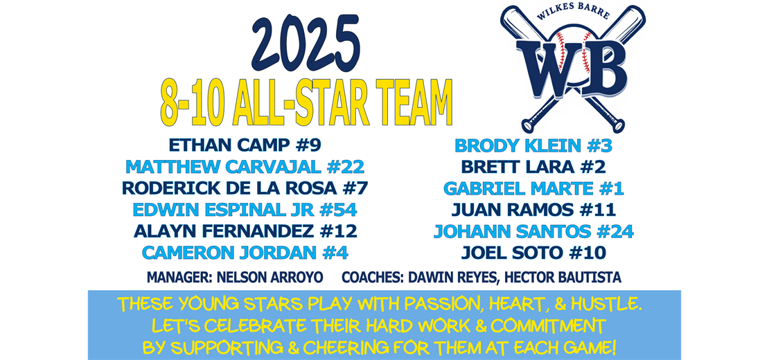 CONGRATULATIONS TO OUR 8-10 ALL-STAR TEAM!