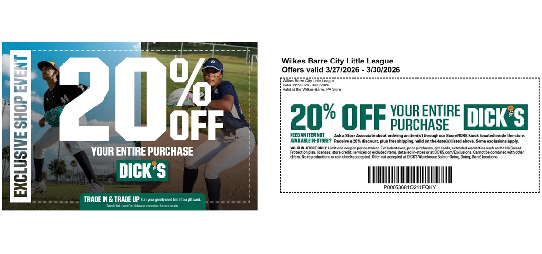 LITTLE LEAGUE SHOP DAYS AT DICK'S SPORTING GOODS