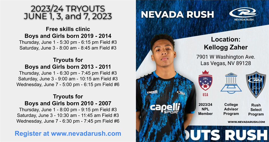 Nevada Rush 2023/24 Tryouts