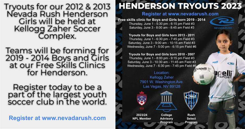 Nevada Rush 2023/24 Henderson Tryouts