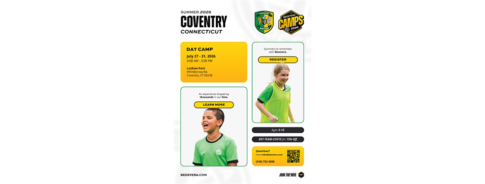 Beestera Soccer Camp is coming to Coventry!