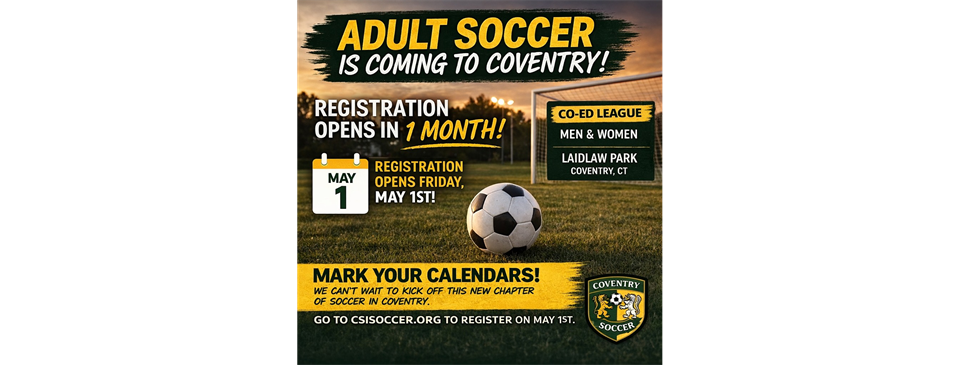 Adult Soccer Coming This Summer!