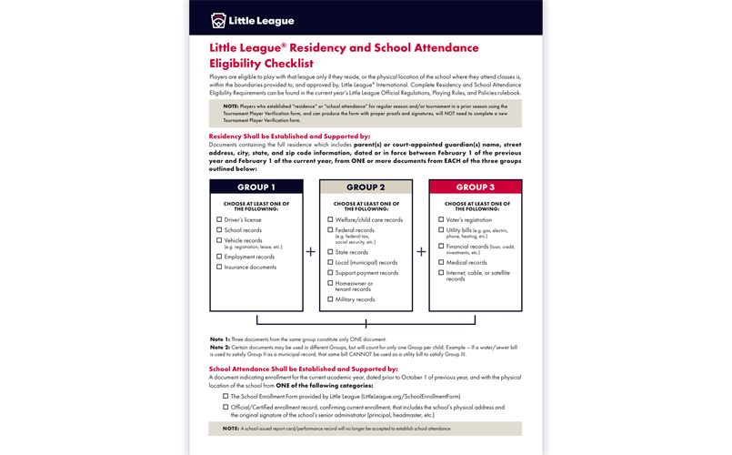 Proof of Residency Requirements