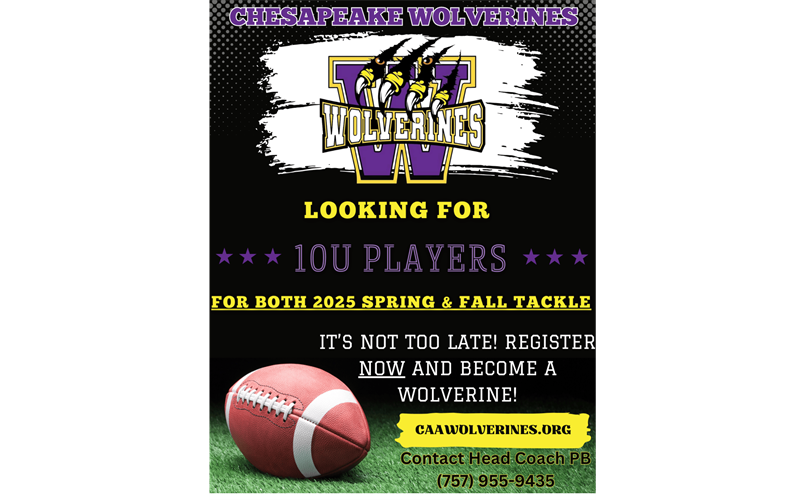 2025 SPRING & FALL 10U TACKLE PLAYERS WANTED