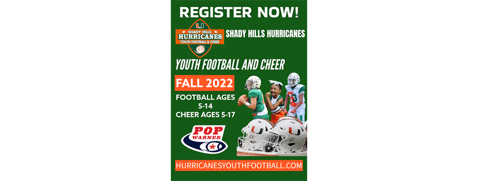 SHADY HILLS HURRICANES FALL 2022 FOOTBALL AND CHEER REGISTRATION IS NOW OPEN!! 
