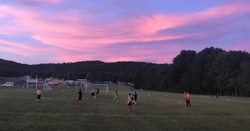 Beautiful evening for soccer practice!!!