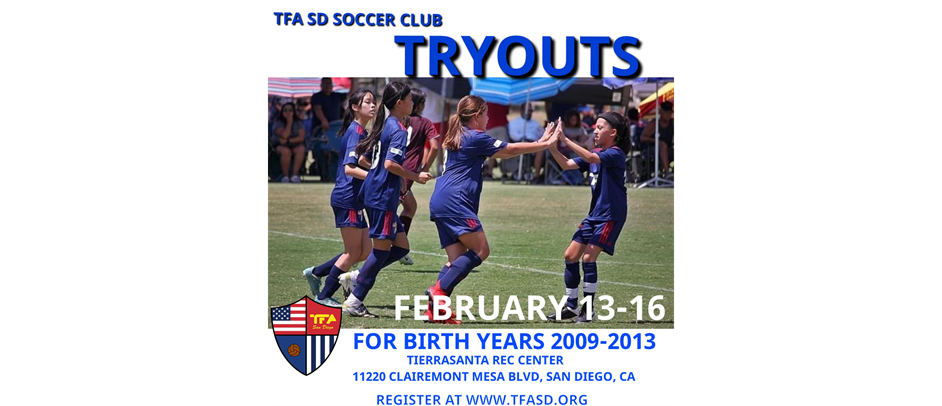 Tryouts 2013 to 2009 Starts February!