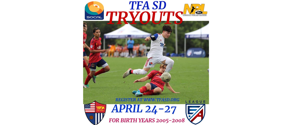 Tryout Dates for birth years 2005-2008: APRIL 24, 25, 26, 27