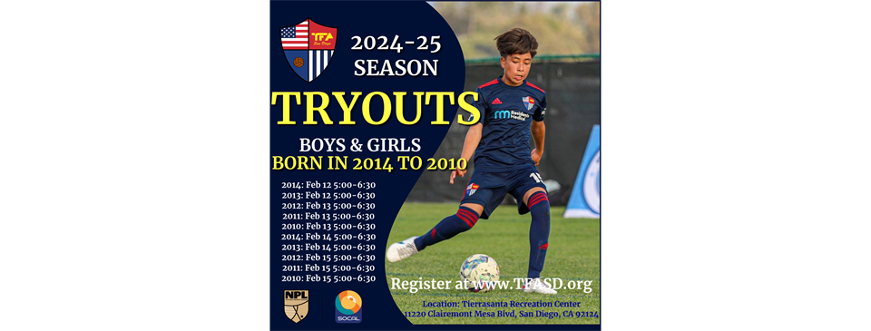 Our 2024/25 Season Boys Tryouts for Birth Years 2010 - 2014 Are Now Posted!