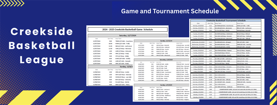 2024 - 2025 Game Schedule
