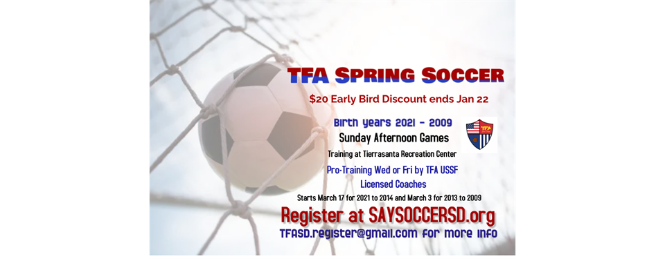 Spring Soccer League - Register Now