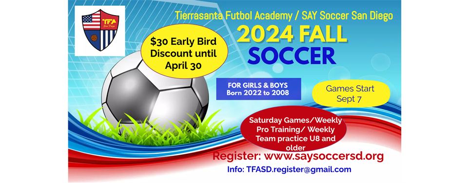 2024 Fall Soccer - Early Bird Discount Now!