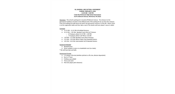 RLL Assessment Schedule and Information