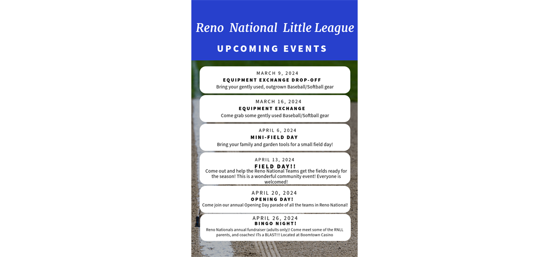 Upcoming events!