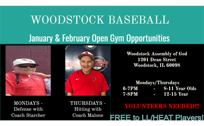 We have Open Gyms in January & February