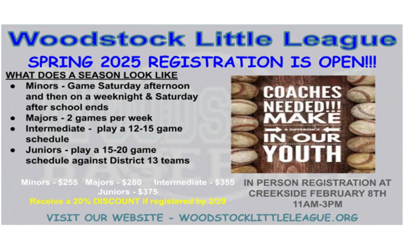 Little League Registration is OPEN!
