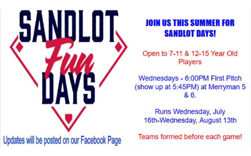 Sandlot Days are Here