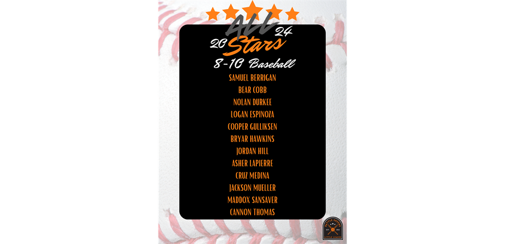 8-10 Baseball All Stars