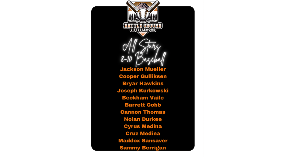 2025 All Stars 8-10 Baseball