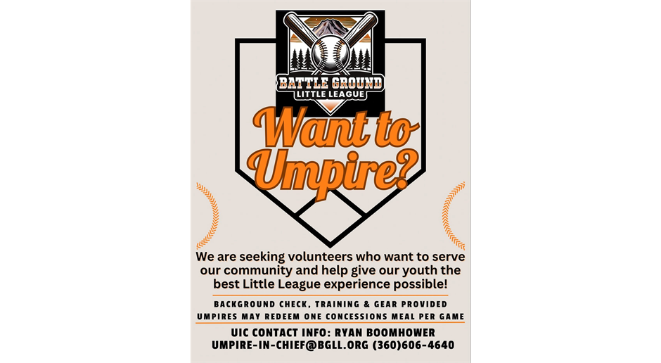 We are always in need of umpires!