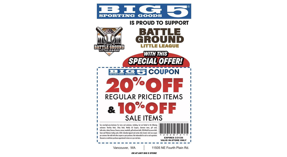 Use this coupon if you’re shopping for gear at Big 5!