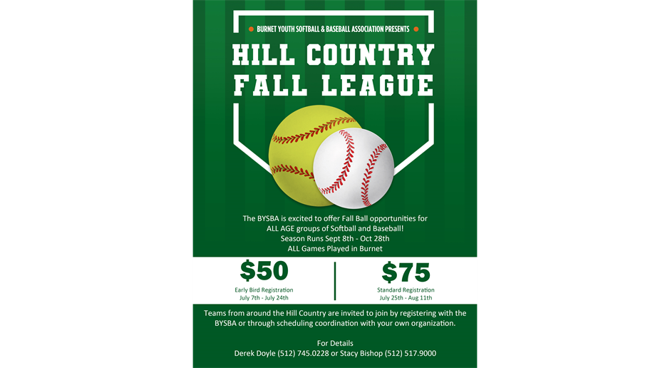 Hill Country Fall League Signups Open
