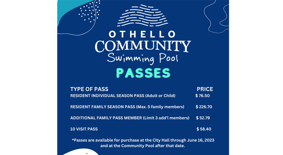 Othello Community Pool Passes