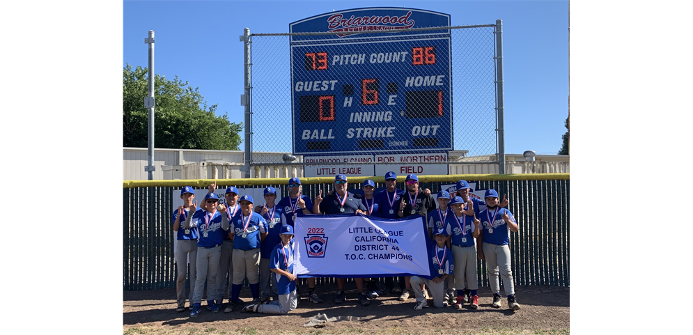 Congrats to our Major Division Dodgers, the 2022 District 44 TOC Champions!