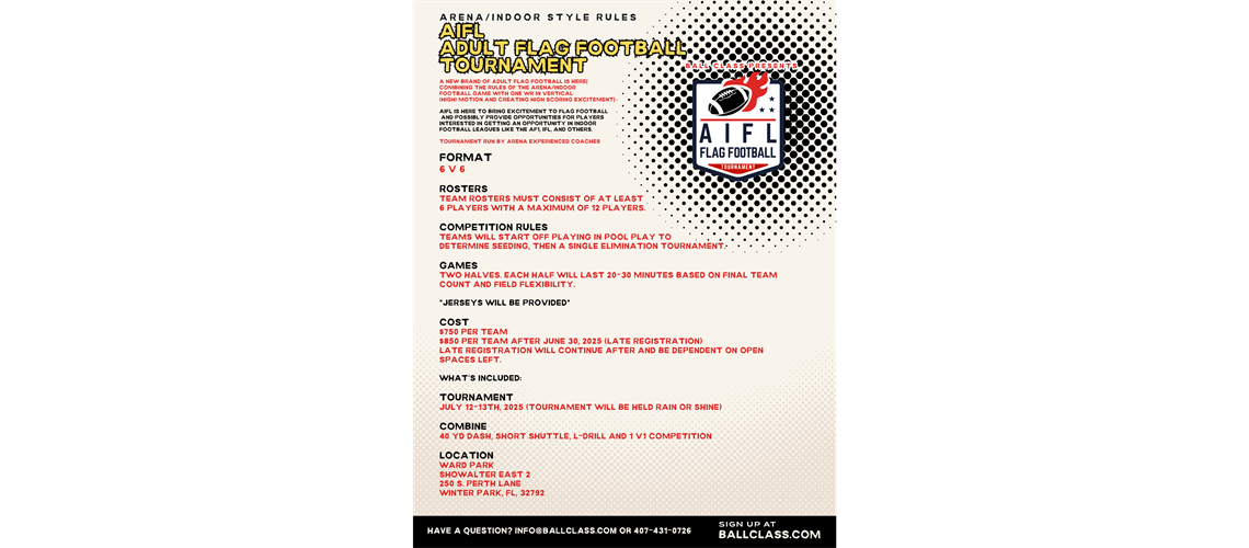 AIFL Adult Flag Football League is here!