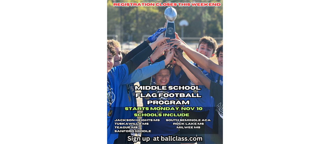Middle School Flag Registration Closes This Weekend