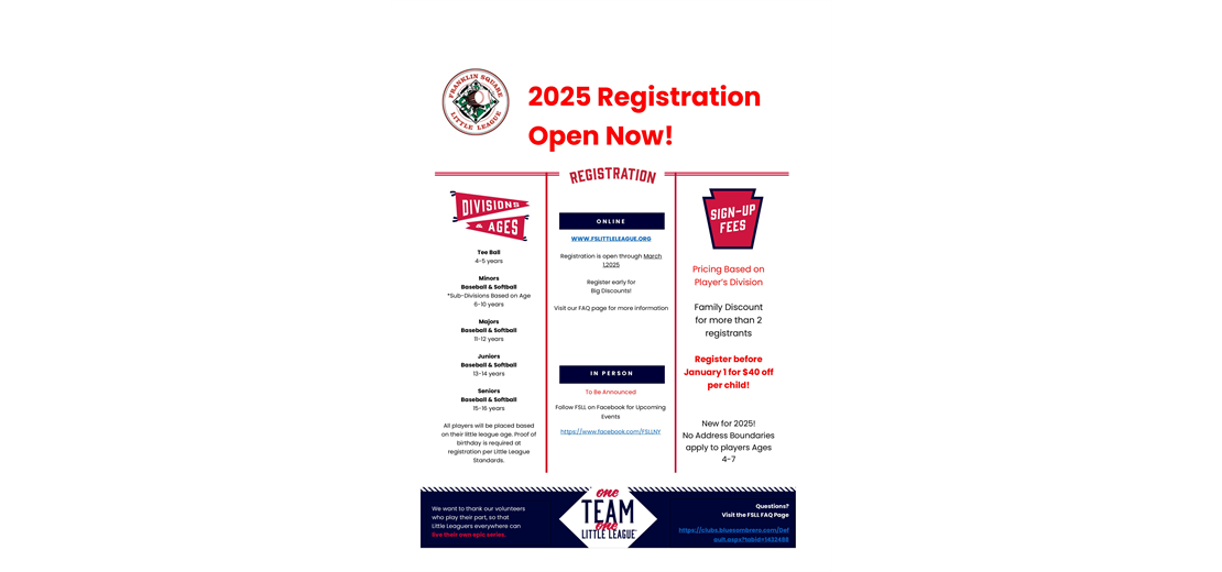 2025 Registration Open - December 9