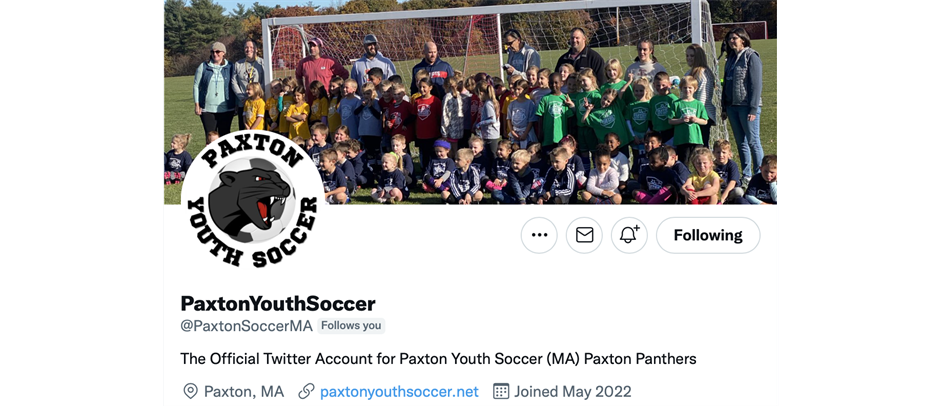 Follow Paxton Youth Soccer on Twitter