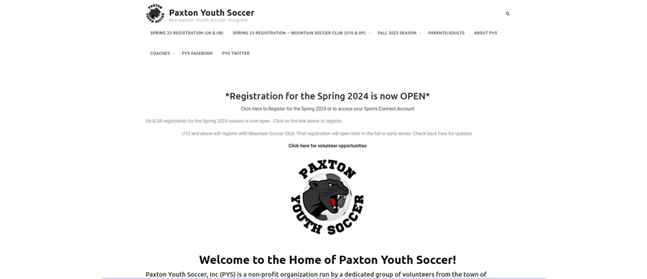 Visit the Paxton Youth Soccer Website