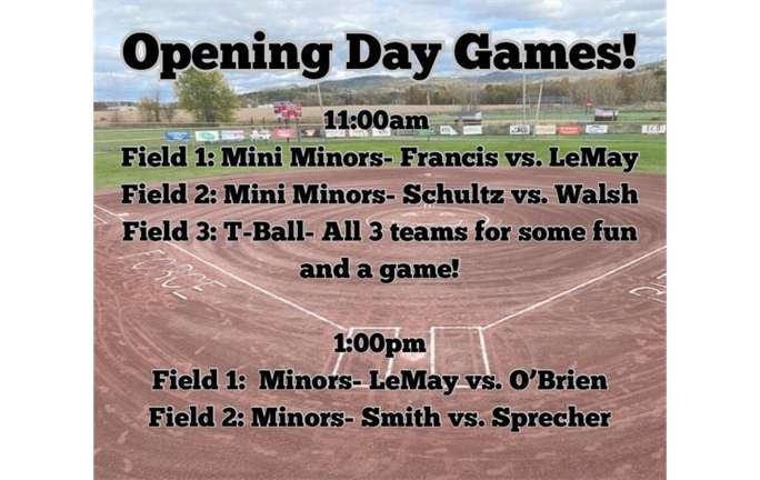 Opening Day Schedule