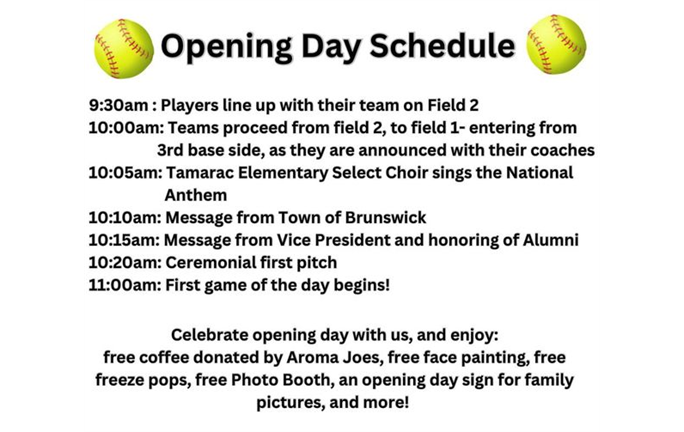 Opening Day Ceremony Order of Events