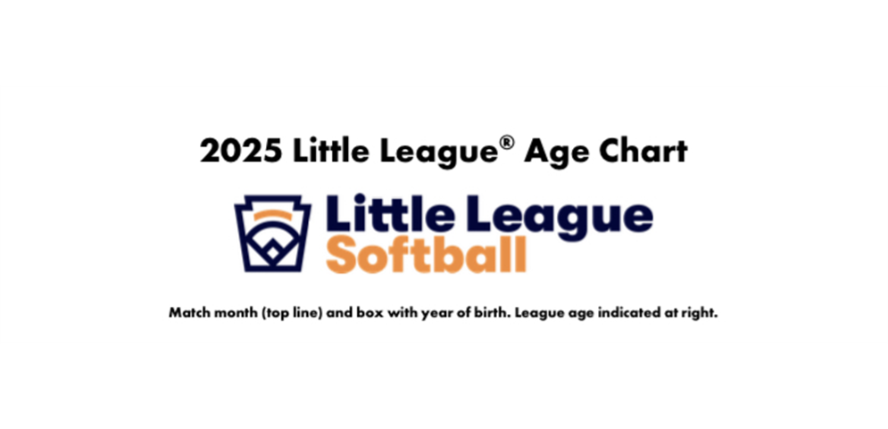2025 Little League Softball Age Chart