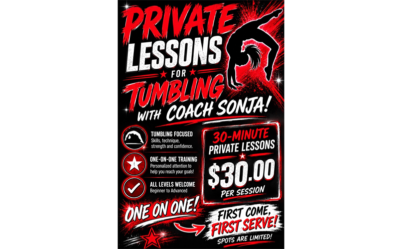 PRIVATE LESSONS AVAILABLE!