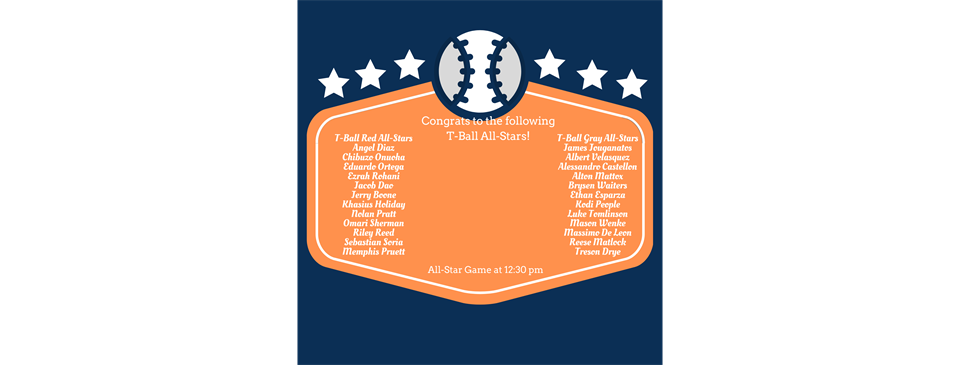 Spring 2025 T-Ball All-Stars
