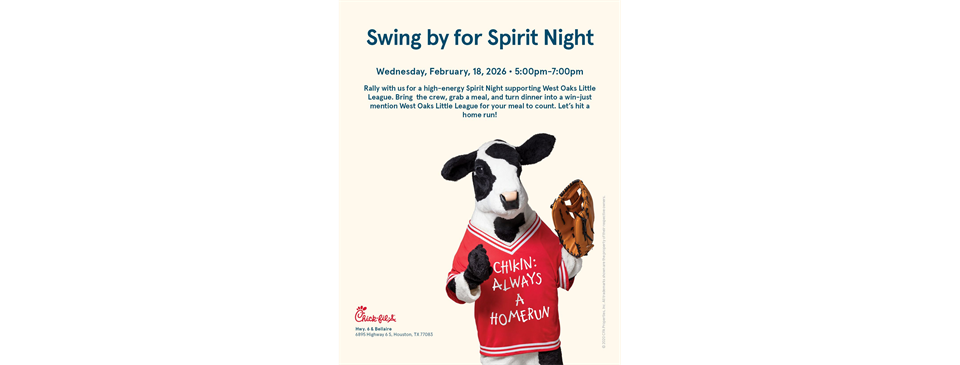 2026 Chick-Fil-A Spirit Night