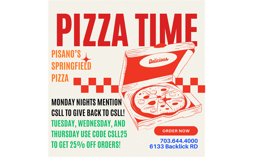 Eat pizza, support CSLL - every slice helps your league!