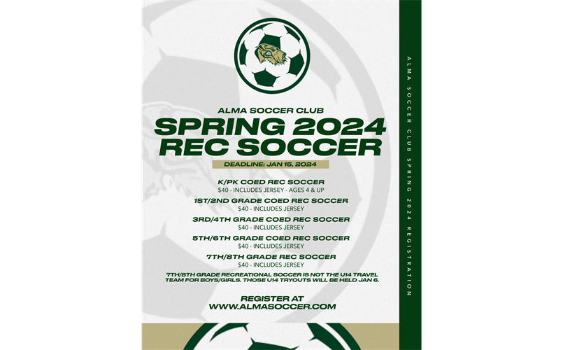 Spring 2024 Recreational Registration Open!