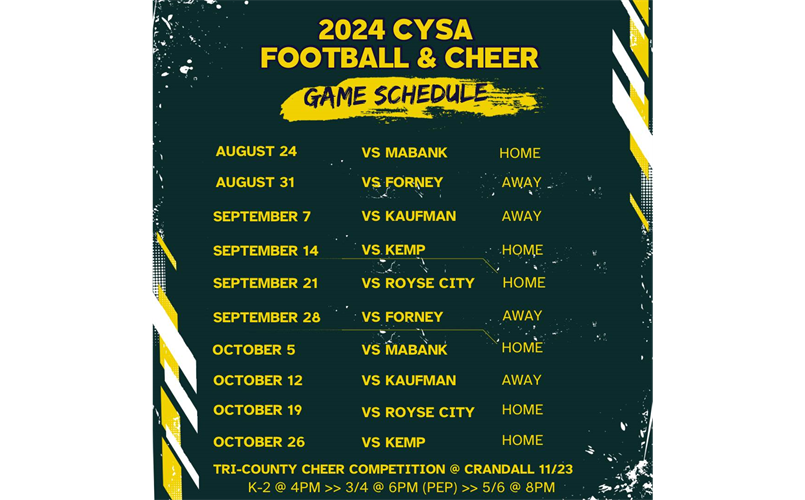 2024 Game Schedule